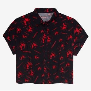 NWOT My Chemical Romance Three Cheers Art Helena Girls Woven Button-Up Shirt M